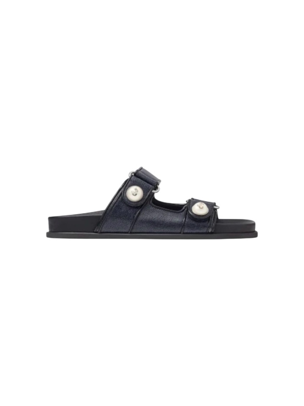 Jimmy Choo Fayence Glazed Denim Slide Sandals Size EU 36 / US 6